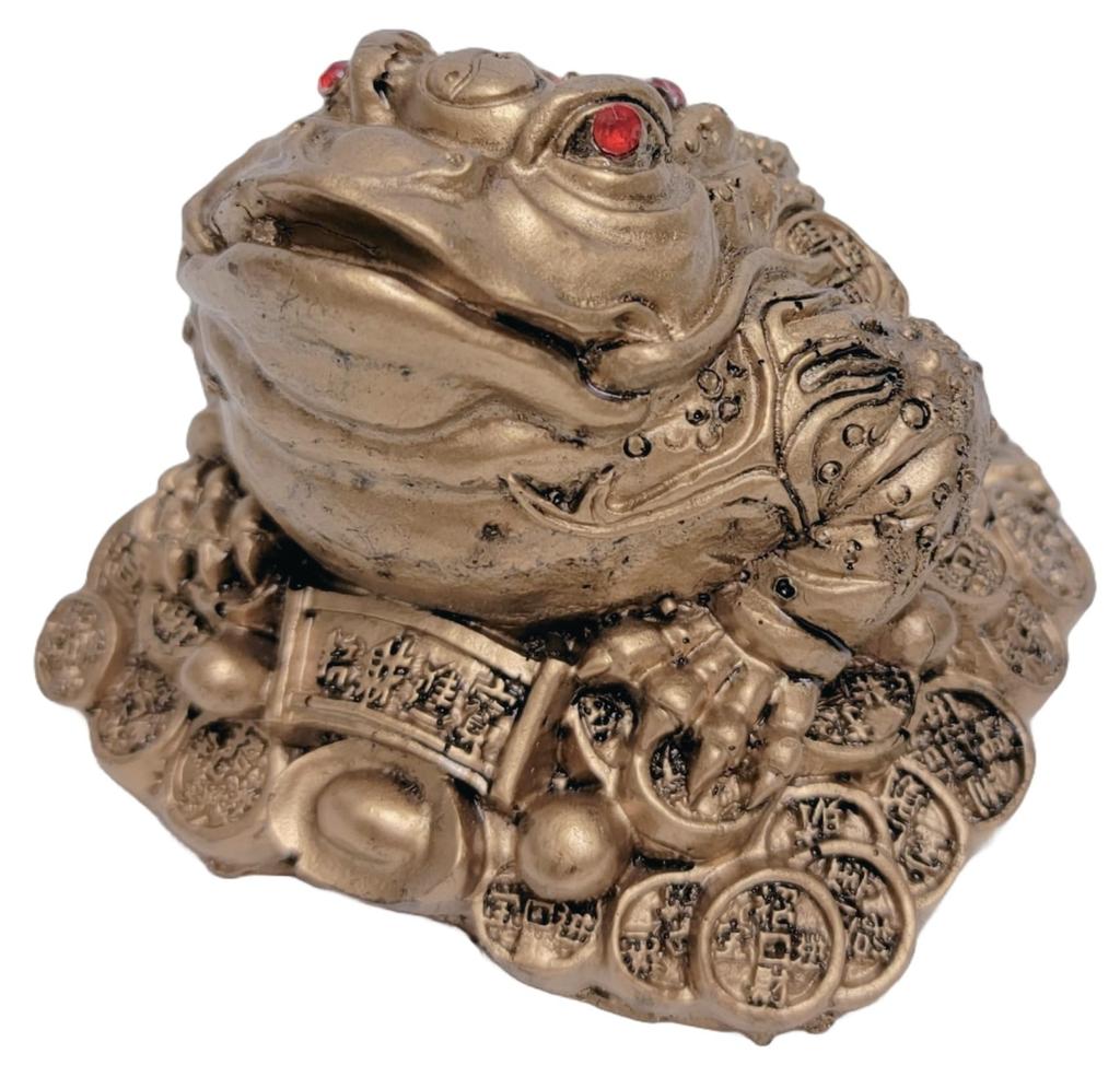 Mode de la Casa frog good luck feng shui coin frog that brings fortune and prayed for Great tortoise figurine financial fortune leap frog coin frog