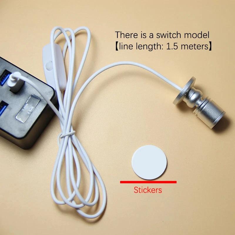 LED USB 5V 3W Led Spot Light Surface Mounted Cabinet Showcase Counter Jewelry Lamp Rotatable Angle Ceiling Mini Spotlight