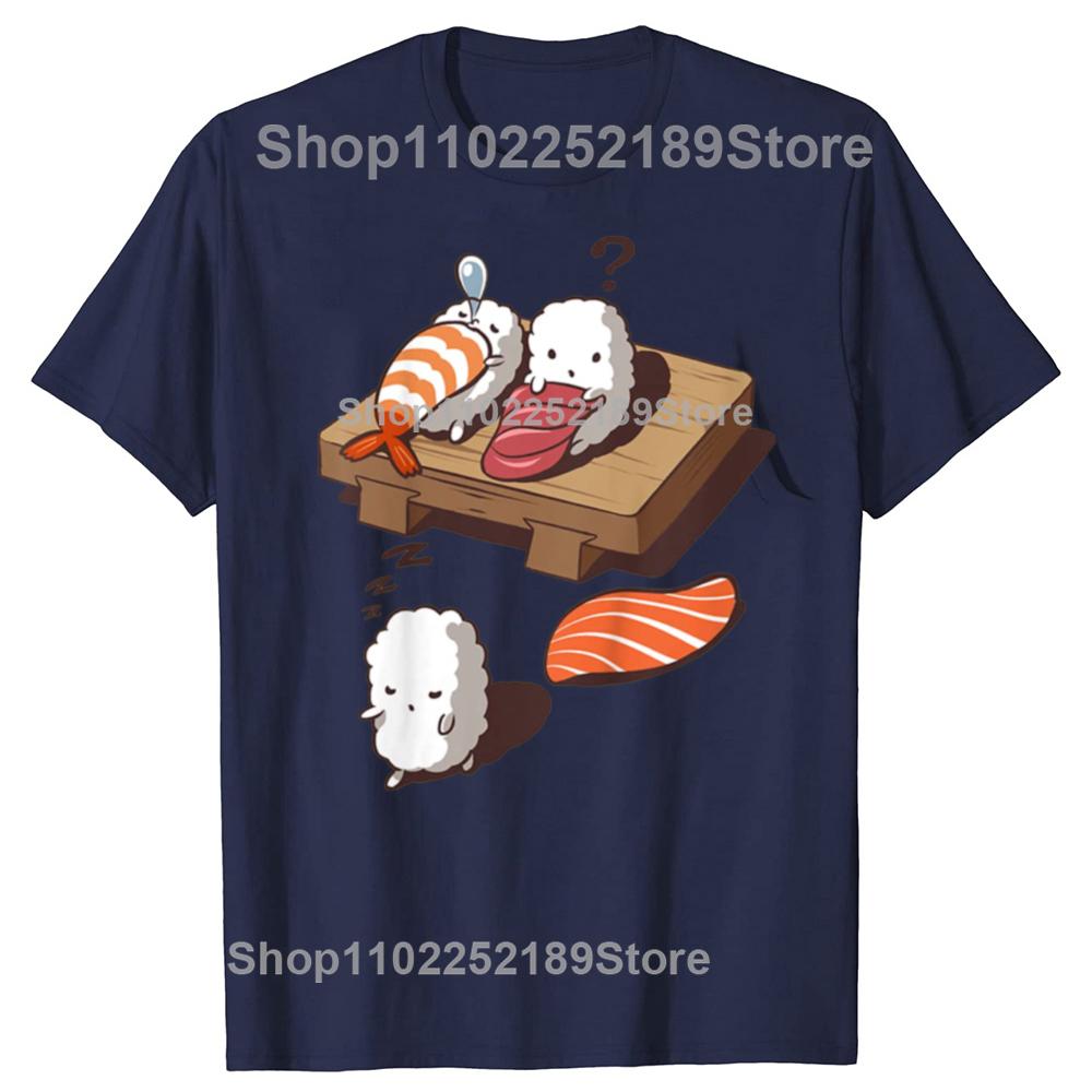 Sleep Walking Sushi Japanese Foodie T Shirts Graphic Cotton Streetwear Short Sleeve Birthday Gifts Summer T-shirt Mens Clothing