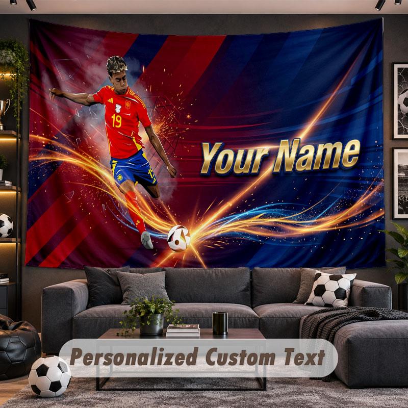 Wall Hanging Tapestry Custom NameLamine Yamal Pattern Personalized Printed Fabric Wall Decor