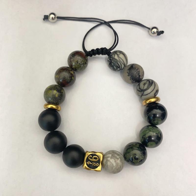 JYL TS Bracelet  Six-word Mantra Tibetan Style Brings Spiritual Blessings 934 copper beaded aero синий