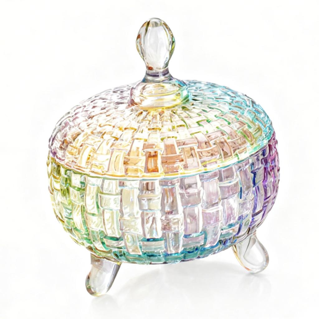 26oz Glass Dish with Lid Decorative Glass Jar Jewelry Box Wedding Et S Container for Snacks