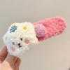 1/4pcs Colorful Cartoon Plush Headband Large Bear Plush Hair Clip Plush Duckbill Clip  Face Wash