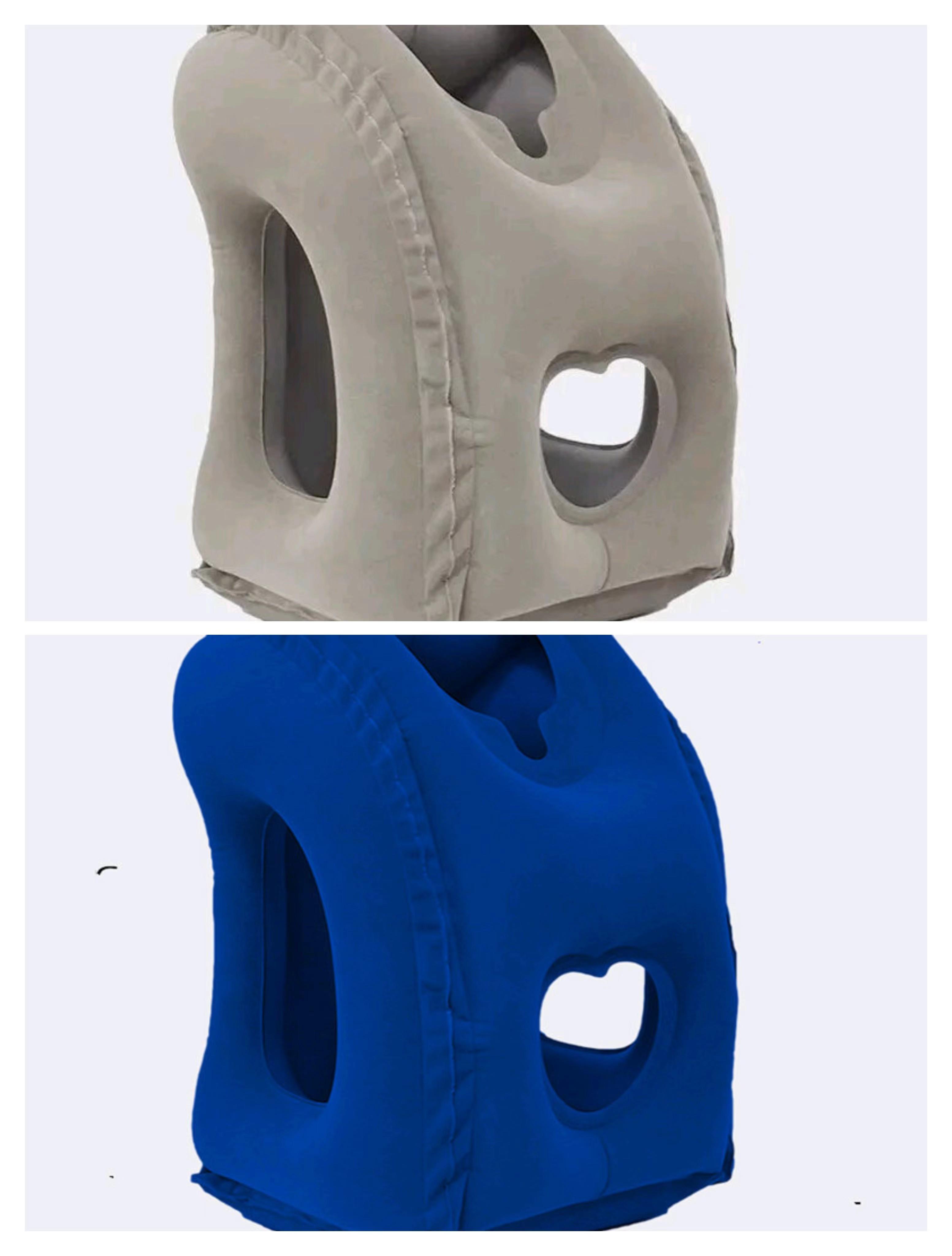 

Inflatable Travel Pillow Portable Headrest Chin Support Cushion Airplane Train Office Car Rest Nap Pillow Creative Neck Pillow