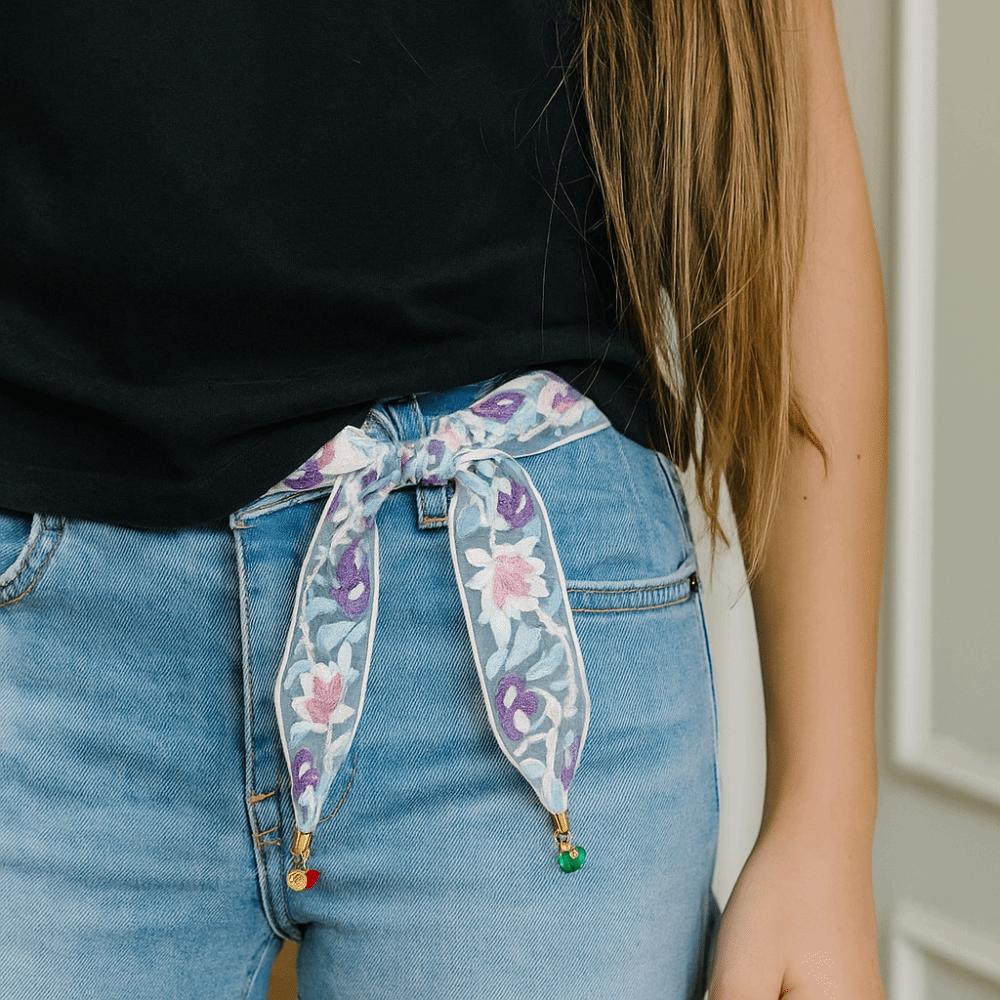 Sweet Embroidered Lace Scarf Printed Narrow Long Scarves Fashion Scarf Headband Beach