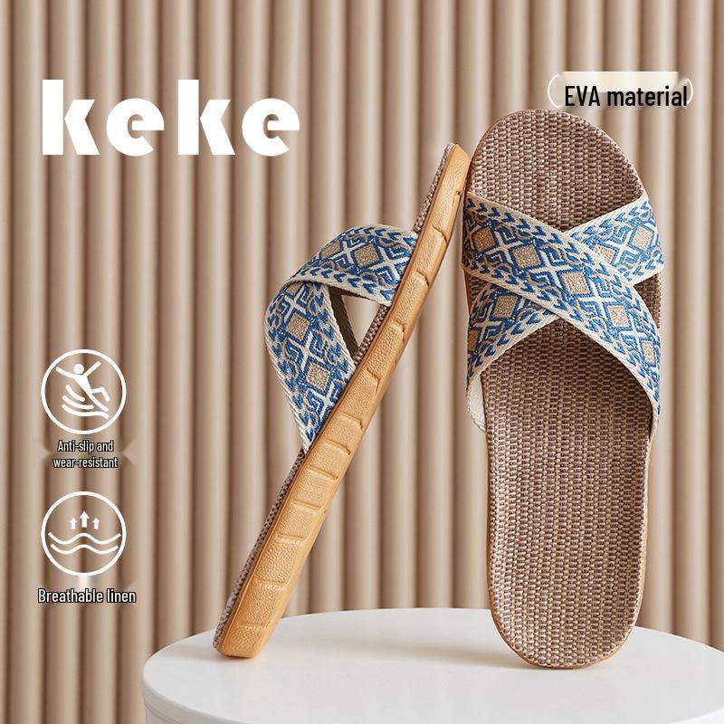 "Women's Non-Slip Silent Indoor Cotton & Linen Slippers"