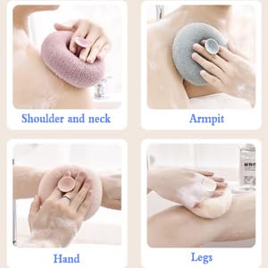 ToYooZe Super Soft Exfoliating Bath Sponge Brush with Suction Cup | Massage Shower Loofah Ball for Deep Cleaning & Gentle Skin Exfoliation | Bath