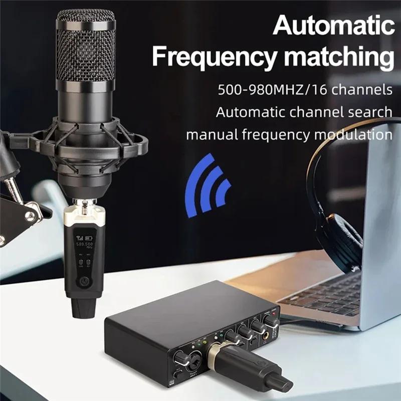 UHF Wireless Microphone Converter XLR Transmitter And Receiver For Condenser Microphone Guitar Receiver Transmission Adapter