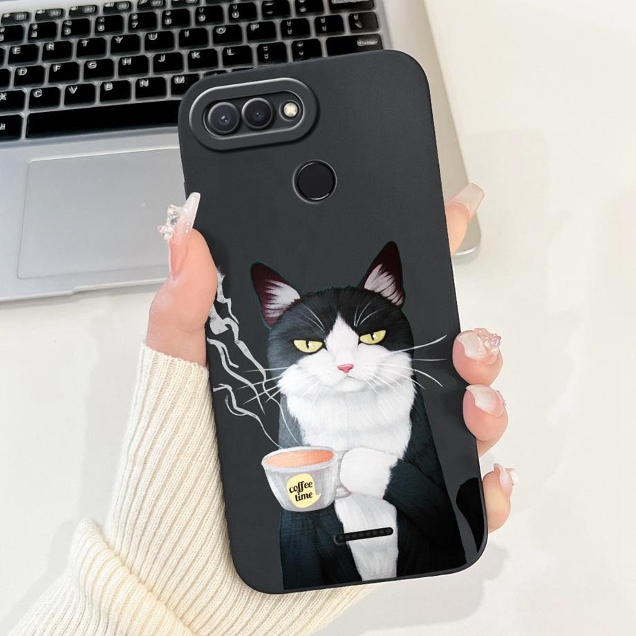 For Xiaomi Redmi 6 6A Case Soft Matte Silicone Capa Goothic Style Cartoon Panda Flower Back Cover For Redmi6 Redmi6a Coque Funda