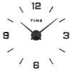 Living Room Black Fancy Large DIY 3D Frameless Acrylic Mirror Sticker Art Home Decor Unique Gift Modern Luxury Wall Clocks  Wall