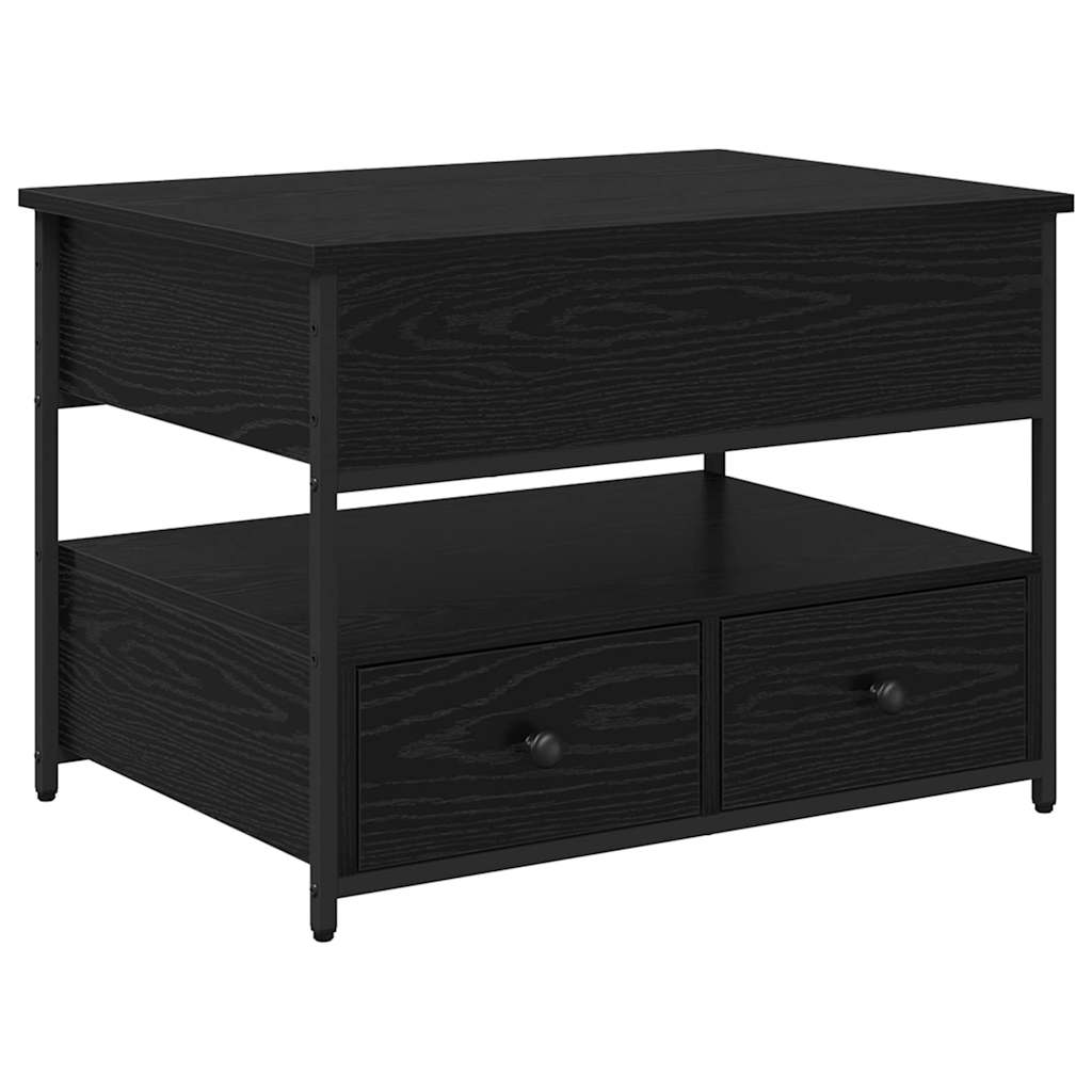 Coffee Table Black Oak Effect 70 x 50 x 54.5 cm Engineered Wood