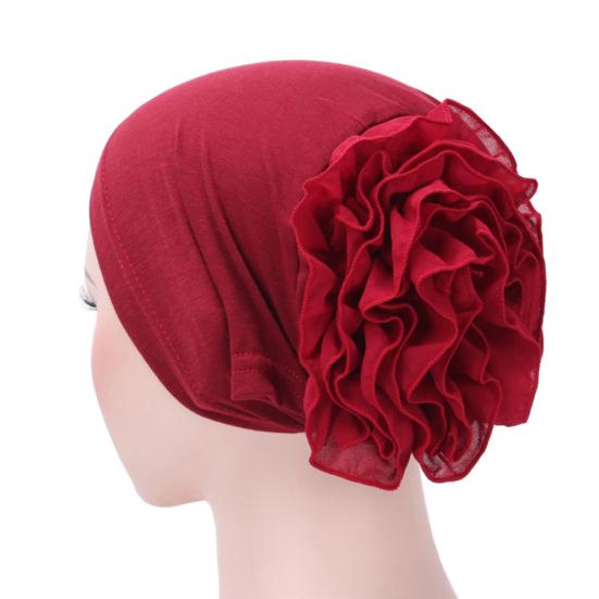 Women Lady Solid Color Head Scarf Flower Hat Cap Cotton Bandana Headwrap
