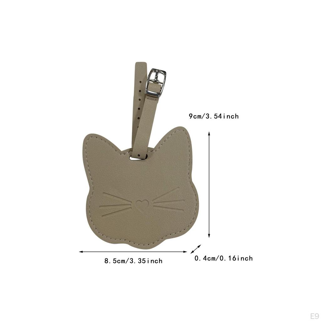 Leather Luggage Tag Boarding for Women Men Fashion Cartoon Cat Handbags Purse Charm Travel Bag