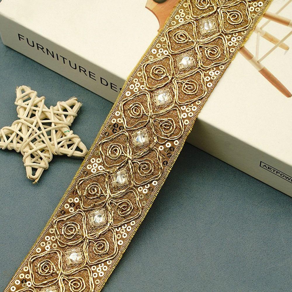 4.5cm Wide Ethnic Lace Ribbon 10 Yards Sequin Lace Ribbon DIY Clothing Accessories Clothing Collar