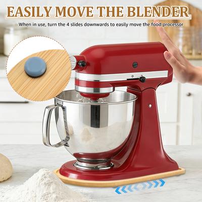 Bamboo Mixer Slider Mat Stand Mixer Sliding Board Easy To Move Mixer Counter-top Storage Tray for 4.5-5 Qt / 5-7 QT Stand Mixers