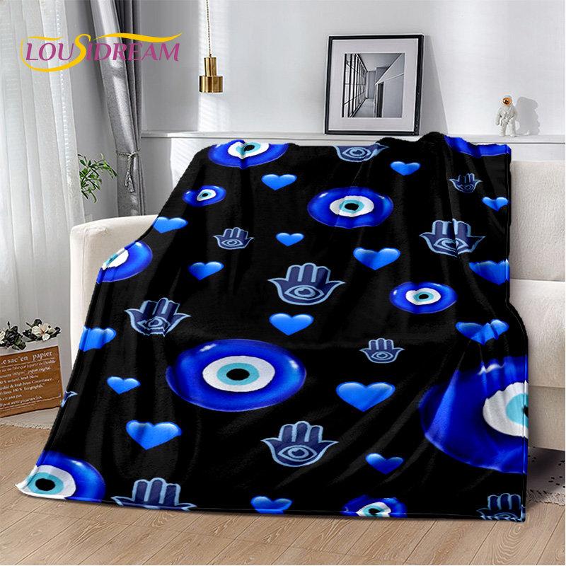 Nazar Evil Eye Tree of Life Soft Plush Blanket,Flannel Blanket Throw Blanket for Living Room Bedroom Bed Sofa Picnic Cover Kids