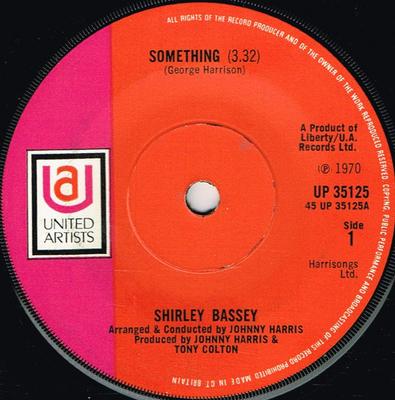 7inch Record SHIRLEY BASSEY  Something UP35125 United Artists  1970 UK Soundtracks  Musicals Used