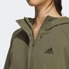 Adidas Sport Performance Solid Logo Long Sleeve Hooded Windbreaker Women Outerwear Green IX6795