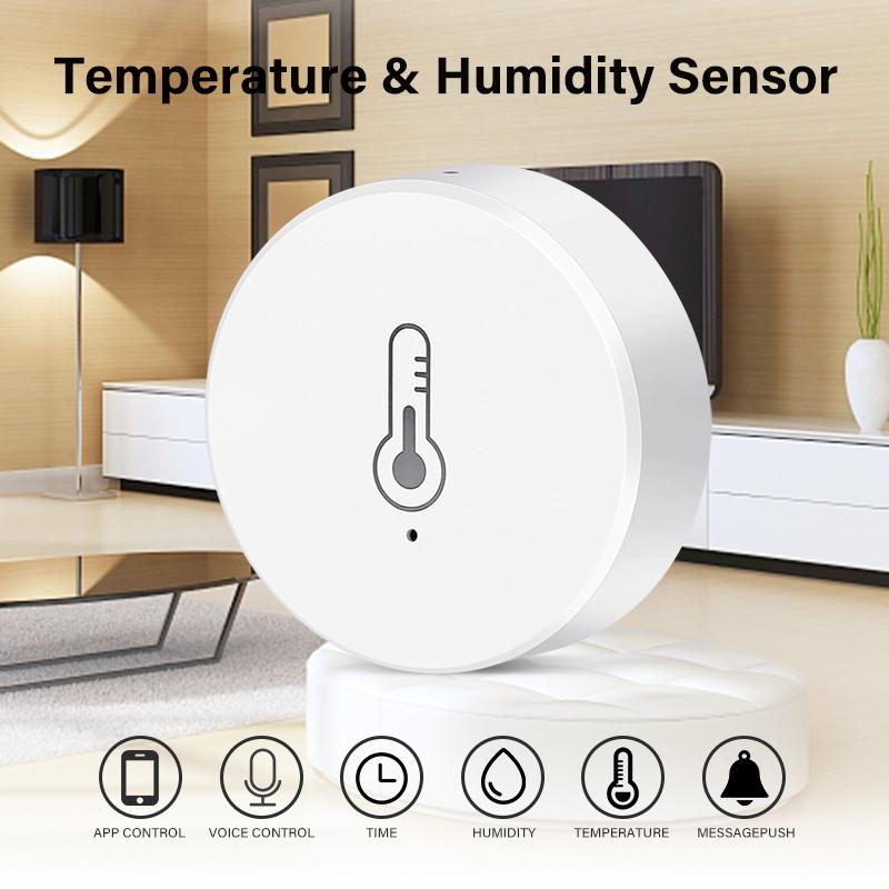Mini Tuya ZigBee Smart Humidity and Temperature Sensor Smart Home Wireless Temperature Sensor of Alexa Google Home Voice Control