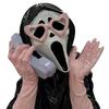 Screaming Ghost Figurine Creepy Phoning Ghost Statue Collectible Halloween Centerpiece for Horror Themed Parties Mantel Shelf Decoration