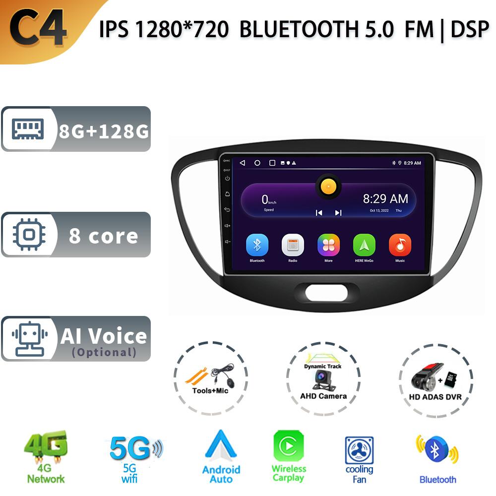 Android 13 For Hyundai I10 Year 2010-2013 Auto Car Radio Multimedia Navigation Car GPS Carplay Radio 2 Din Screen