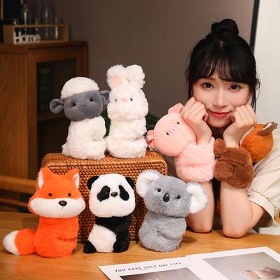 Lovely Animal Wrap Wristband Bracelet Raccoon Fox Panda Koala Rabbit Sheep Plush Hand Ring Wristband Toy Creative Gift