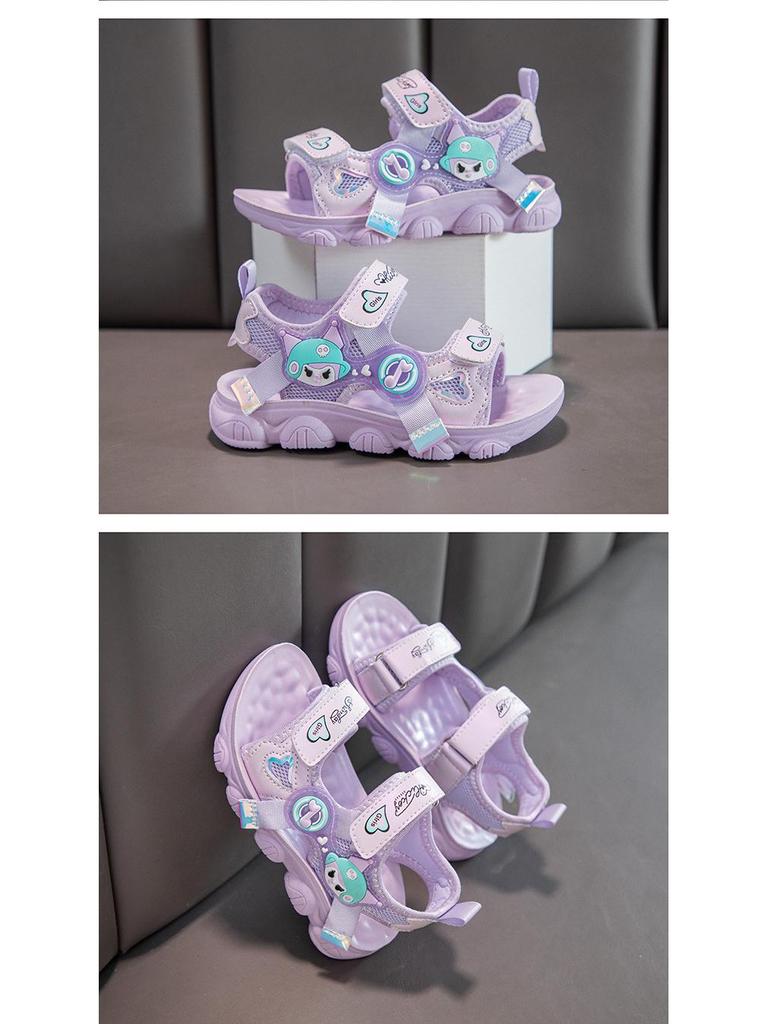 Girls' Summer Sports Sandals 2026 - Cartoon Soft Sole Beach Shoes for Medium & Large Kids