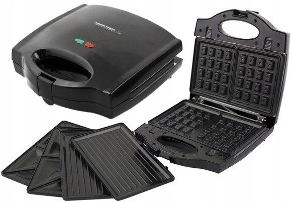 Opiekacz Do Kanapek Toster 3W1 Grill Gofrownica 700W Panini Sandwich