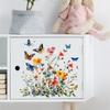 Flower Wall Stickers, Self-adhesive Butterfly Toilet Sticker Peel And Stick, Floral Leaf Decor Art DIY Wall Decals Wallpaper Supplies For Refrigerator