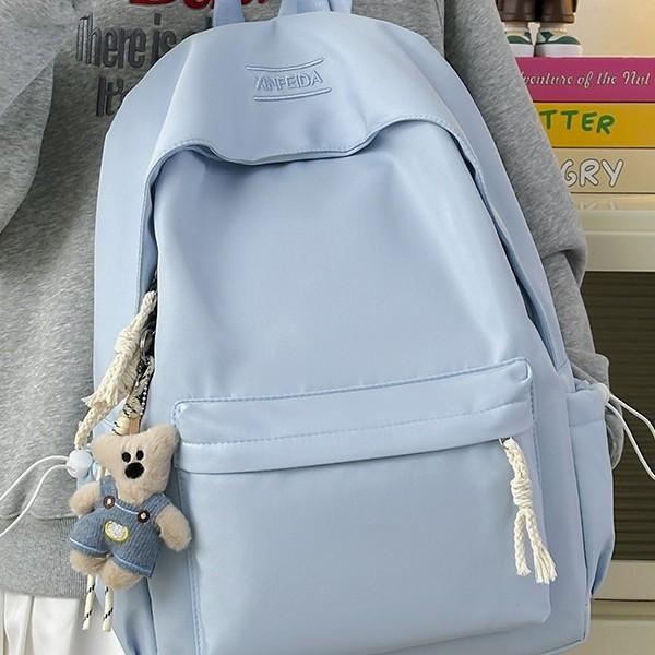 Schoolbag New Japanese Simple College Student Versatile School Bag Junior High School Student Large Capacity Solid Color Leisure Travel Backpack