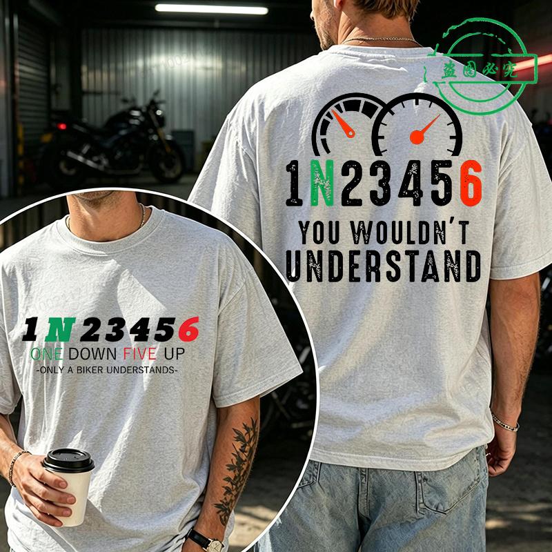 1n23456 Motorcycle Gear Shift Motorcyclist Biker Motorbike Tshirt Unisex Unisex T Shirt Funny Motorcycle Day Unisexs Clothing Tops