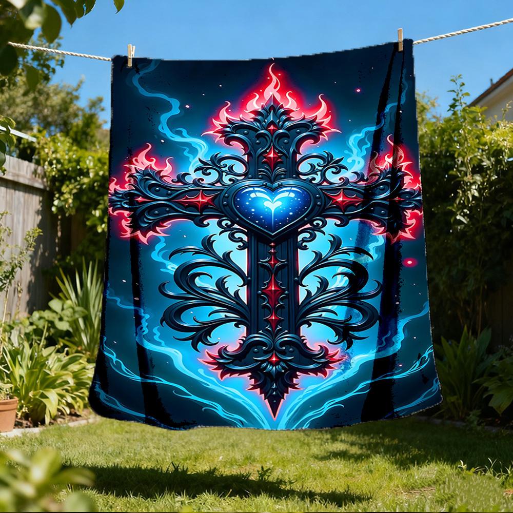 1pc Owl Print Throw Blanket Polyester Fiber, Lightweight Flannel, Soft & Warm, All Season Use for Outdoor, Camping