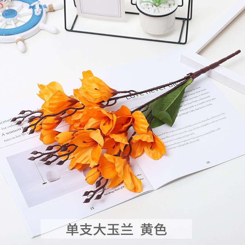 High Quality 5 Forks 20 Head Artificial Magnolia Flower For Home Living Room Table Decoration Bride Wedding Party Flower Bouquet