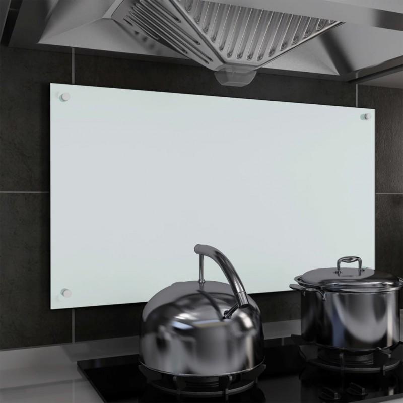 Day and Night - Day and Night Kitchen Splash Protection White Tempered Glass 90x50 Cm