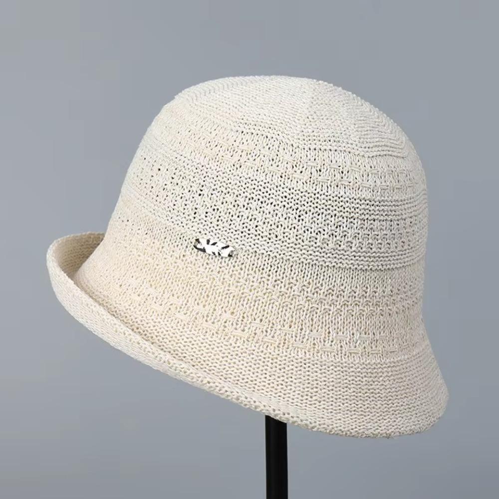

Вінтажний В язаний Капелюх Рибалки Повсякденний Капелюх Відро Універсальний Капелюх-Таз для Жінок Весна Літо бежевий