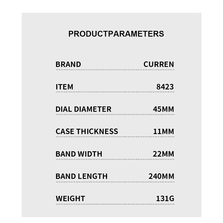 CURREN Men's Sports Watch Men's Quartz Steel Belt Business Sports Watch