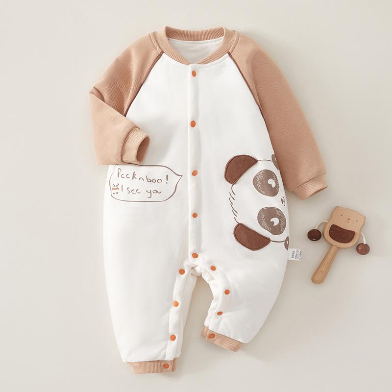 Autumn/Winter Baby Cotton Romper: Lightweight Padded Jumpsuit for Crawling
