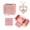 Preserved Flower Necklace Set In Box for Girlfriend Wife Anniversary Valentines Birhtday Gifts and Home Decoration