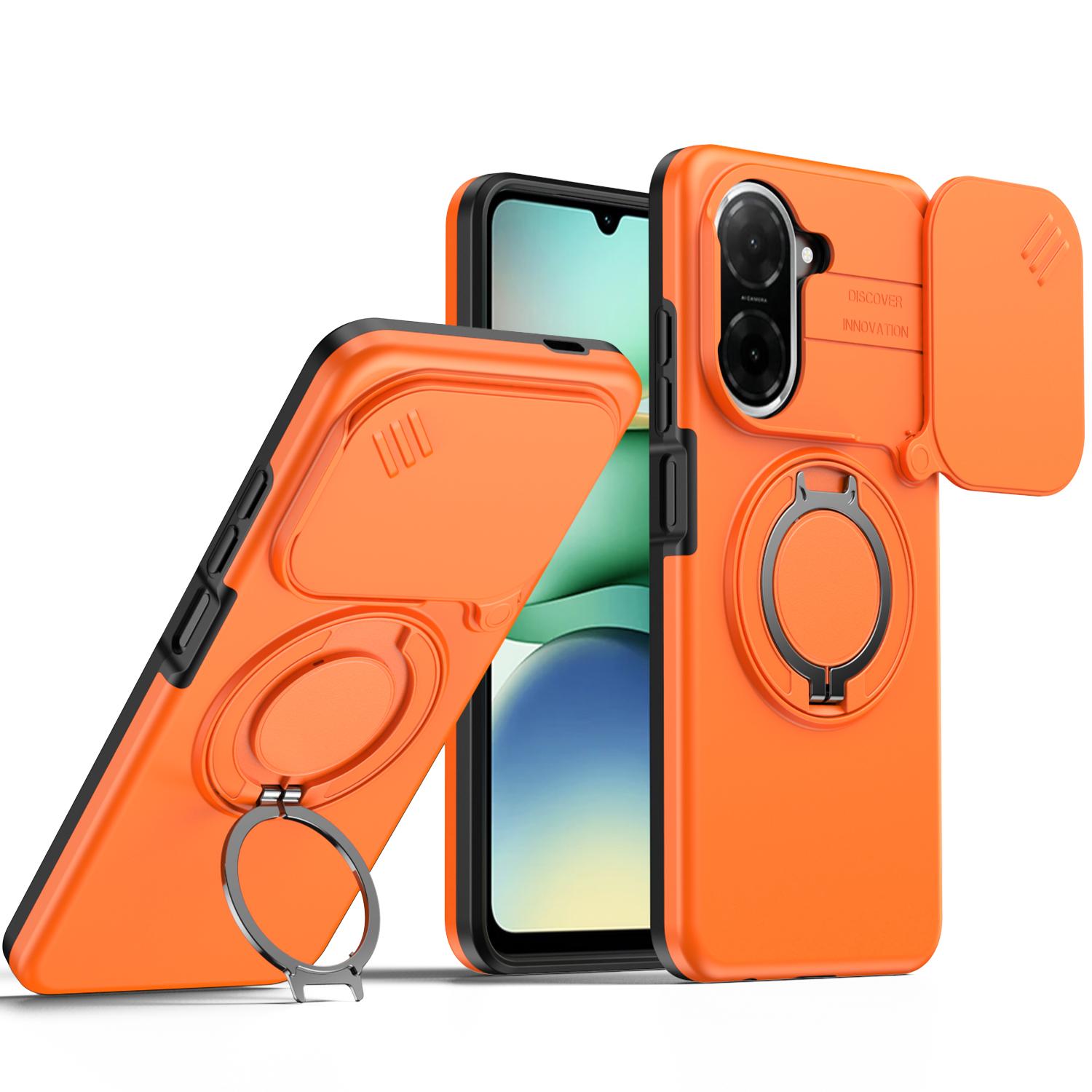 

For Mi POCO C75 C71 C85 171MM Armor Shockproof Phone Cases For Mi Poco X7 5G Magnetic Ring Holder Stand Cove POCO C85（171mm） помаранчевий