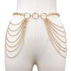 Europen Metal Multilayer Chain Waist Chain With Water Drip Embellishments For Beachwear Women