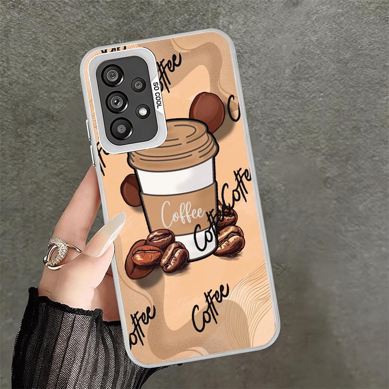 Black Coffee Fashion Style Shockproof Phone Case for Samsung A17 A16 A15 A14 A37 A57 A36 A56 A26 A35 A55 A25 A34 A54 A24 A13 A23