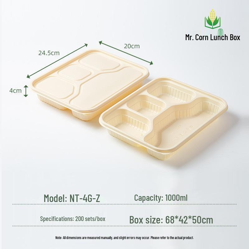 Mr. Corn Eco-Friendly Disposable Corn Starch Lunch Box