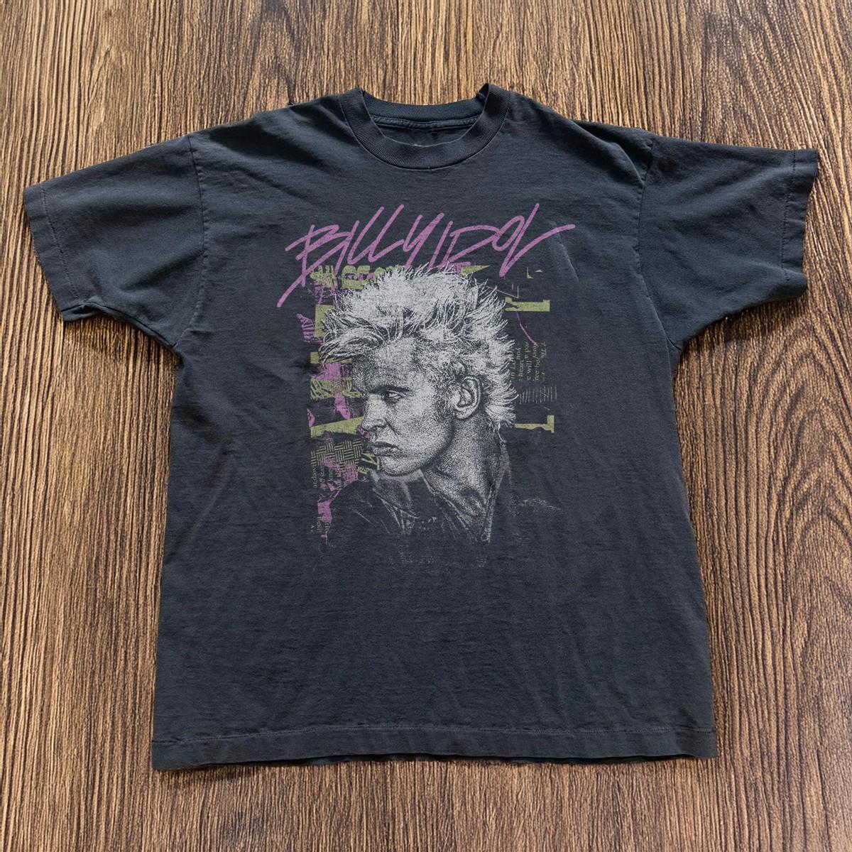 HOT! Billy Idol Portrait Graphic Unisex Cotton T-Shirt Size S-5XL S