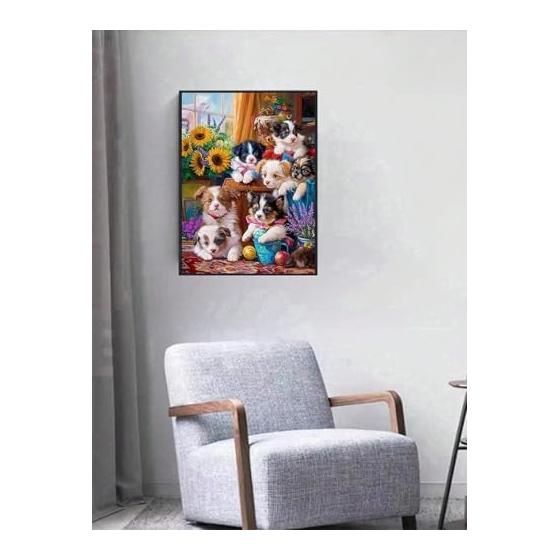 Diamond Art Dog Animal 30X40cm Bead Art Round Beads Mosaic Art Kit Popular DIY Handmade Craft Present Decoration