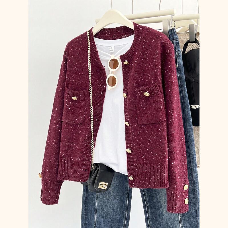 Women s Wool Blend Retro Knit Cardigan L