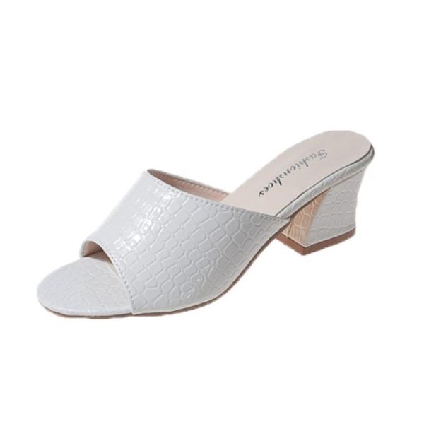 

Модные туфли с открытым носком большого размера на низком квадратном каблуке, женские шлепанцы, слайды, блок, лето 2025, резина, полиуретан, римские, копытообразные каблуки, тканевая обувь, квадратные 35