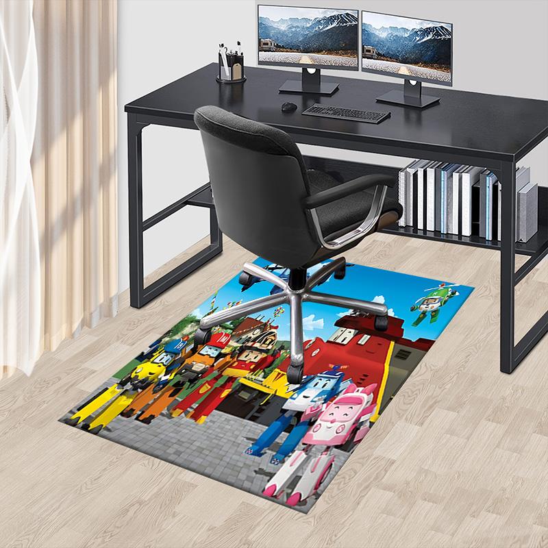 1pc Robotic Friends Adventure Carpet for Playroom Bedroom Living Room Sofa Home Decor,kids Game Area Rug Non-slip Floor Mat Y730157
