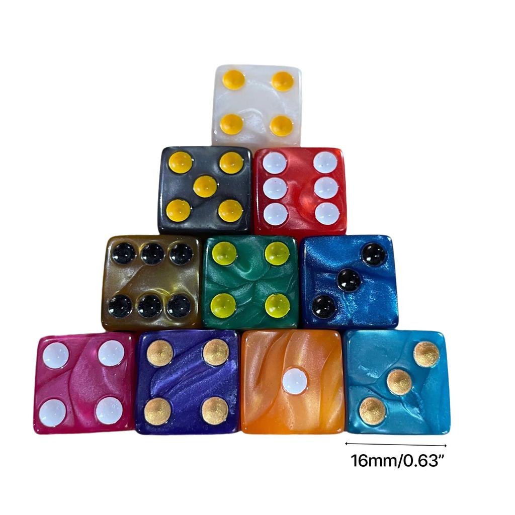 Game Playings Square Block Math Teaching Educational Toy Dices Small Colorful Acrylic Six Sided Dices Cubes with Dots
