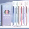 6Colors/Set Press Type Color Gel Pen 0.5mm ST Tip Color Ink Ballpoint Pen Macaron/Morandi/Retro Color Neutral Pen School Office