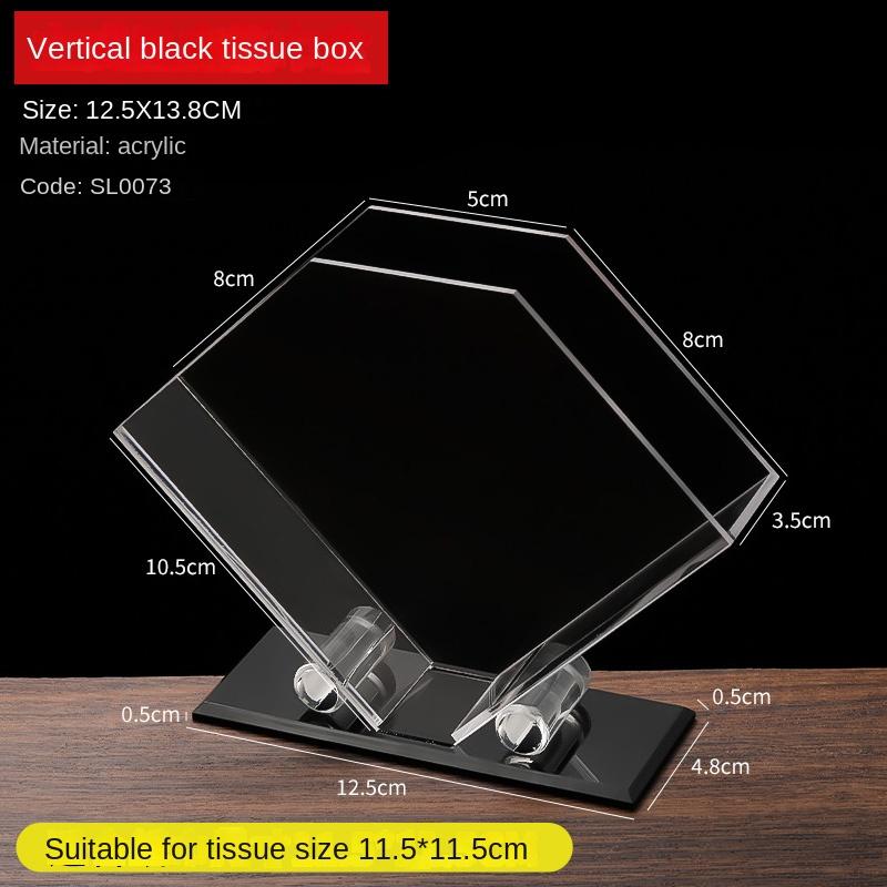 Acrylic Desktop Vertical Paper Towel Holder Restaurant Square Paper Towel Holder Household Transparent Tissue Holder